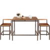 3 Pieces Patio Rattan Wicker Bar Dining Furniture Set