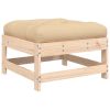 Patio Footstools with Cushions 2pcs Solid Wood Pine