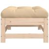 Patio Footstools with Cushions 2pcs Solid Wood Pine