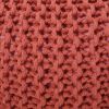 Bordeaux Knitted Cotton Round Pouf, Coral