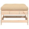 Patio Footstools with Cushions 2pcs Solid Wood Pine