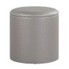 Maverick Contemporary Nesting Ottoman Set in Silver Faux Leather with Textured Accent by LumiSource