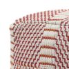 Morro Bay Handcrafted Water resistant Pouf, Orange and Red Multi