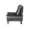 Modern Living Room Furniture 1pc Loveseat Black and Gray PU Upholstered Chrome Finish Metal Legs Solid Wood Frame Cushon Seat