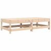 Patio Footstools with Cushions 2pcs Solid Wood Pine