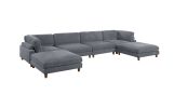 Living Room Furniture 1pc Cocktail Ottoman Dark Gray Corduroy Cushion Extra Large Ottoman Wood Legs