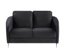 Sofia 55" Black Velvet Modern Chic Loveseat Couch