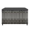 Patio Footrests with Cushions 2 pcs Gray Poly Rattan