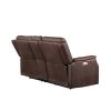 Tailored Power Console Loveseat - Nubuck-Like Leatherette, Power Headrest, Power Footrest - Contemporary Silhouette, Hidden Storage, USB Charging