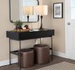 Maverick Contemporary Nesting Ottoman Set in Bronze Faux Leather with Textured Accent by LumiSource